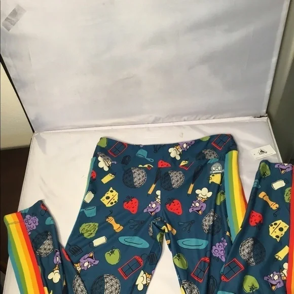 Disney 25th ANNIVERSARY FOOD &‎ WINE CELEBRATION LEGGING SIZE SMALL - Picture 10 of 12